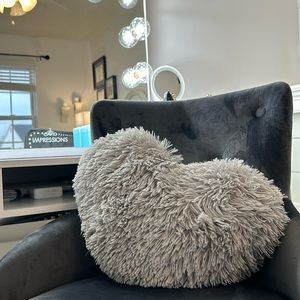 Faux Fur Heart Pillow